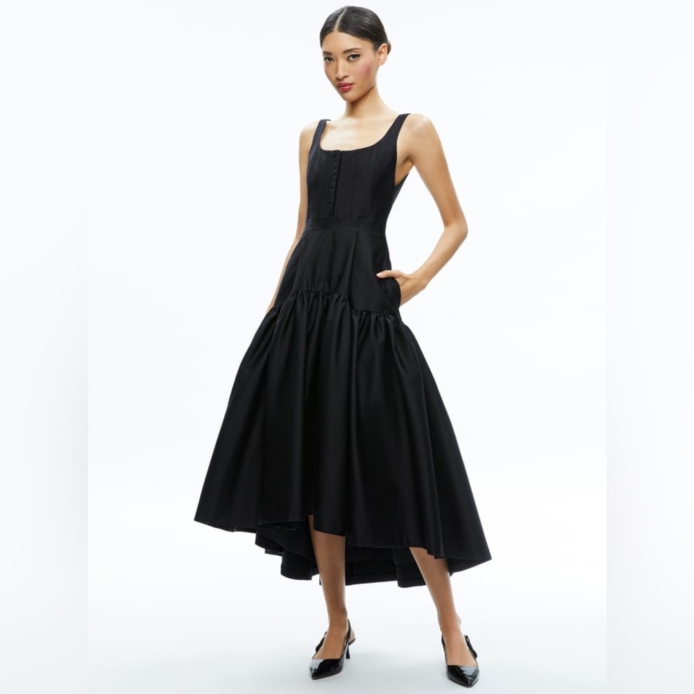 Alice + Olivia Diana Sleeveless Structured Midi Dress - Picture 3 of 14